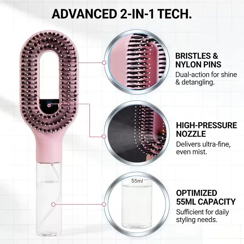 JustTrend® - 2in1 Detangling Sprayer Brush & Scalp Massage Comb