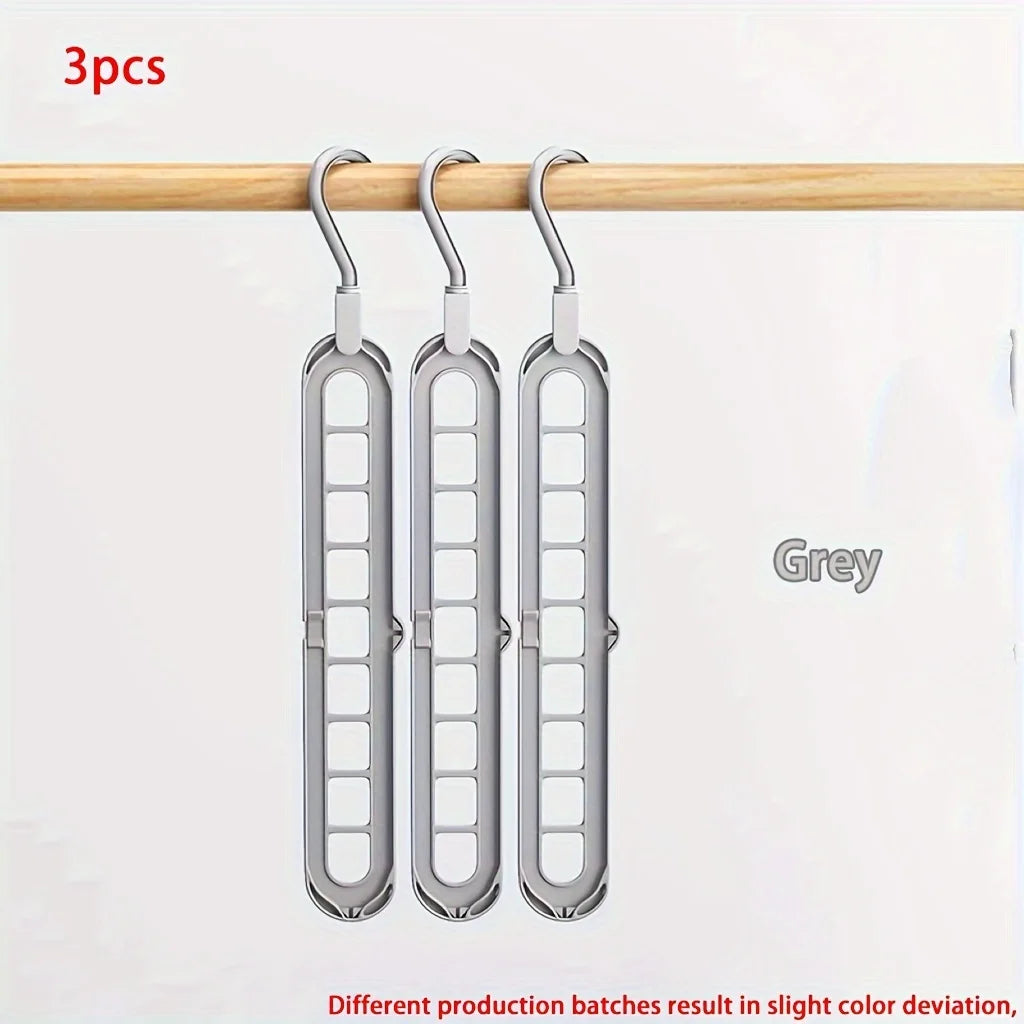 JustTrend® - 3pcs 9 Hole Space Saving Foldable Hangers