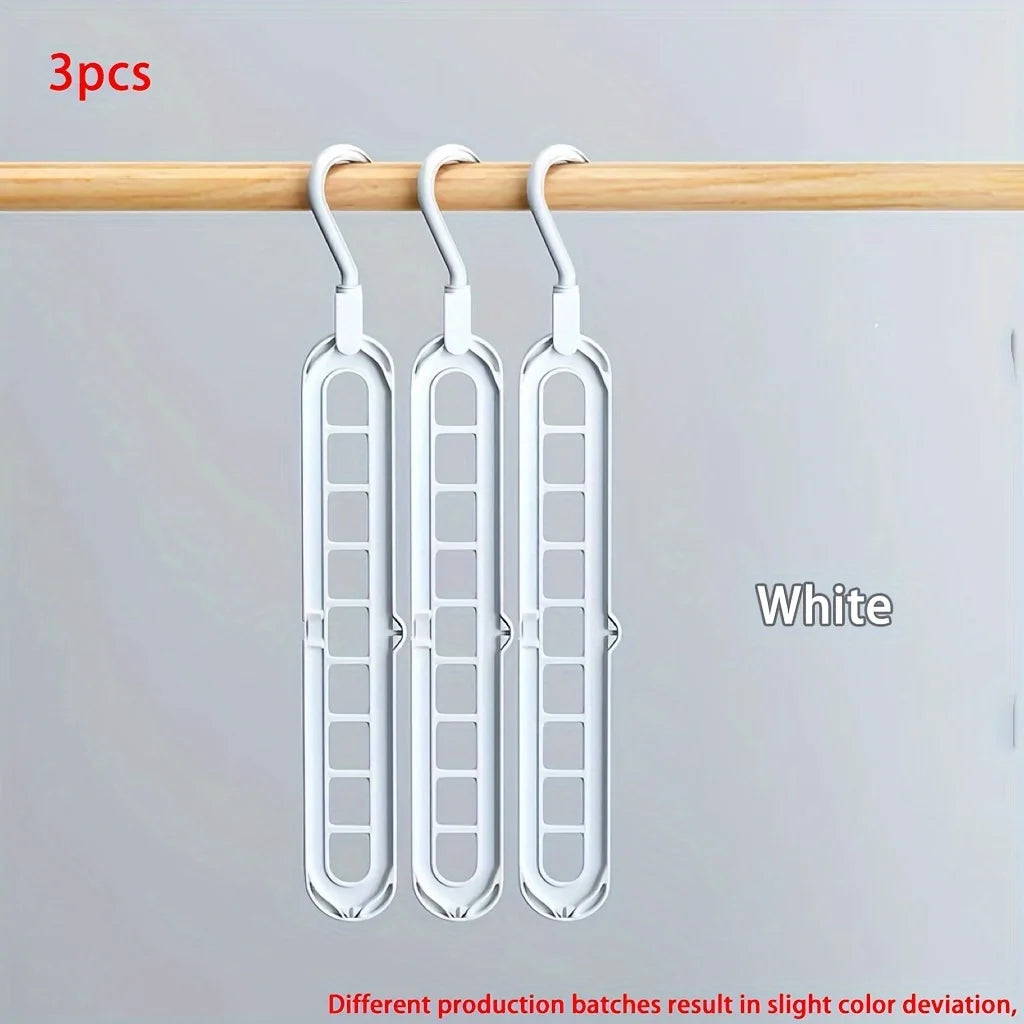 JustTrend® - 3pcs 9 Hole Space Saving Foldable Hangers