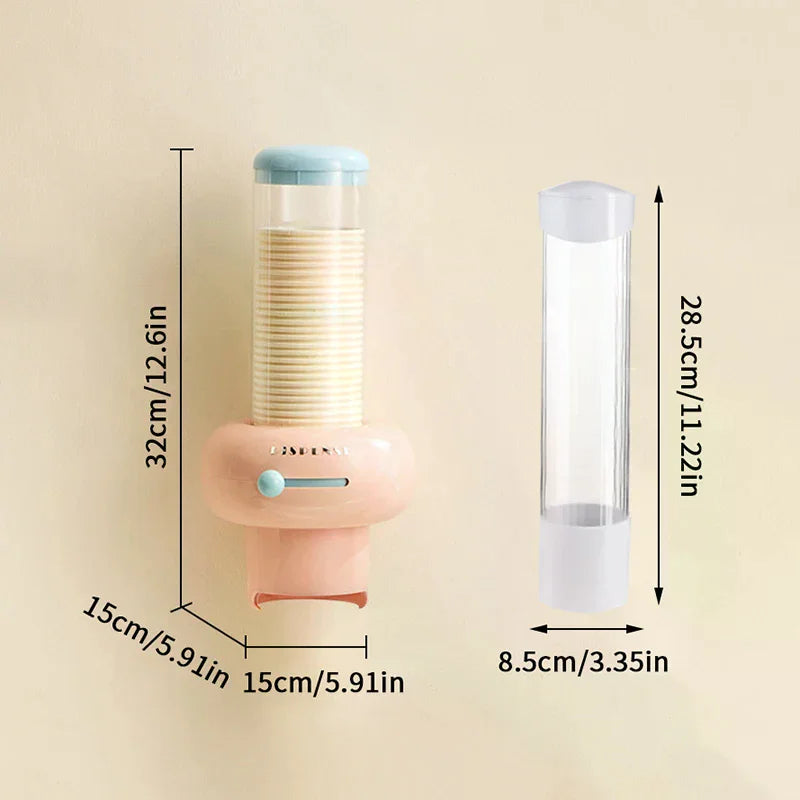 JustTrend® - Wall-Mounted Automatic Paper Cup Dispenser & Dustproof Holder