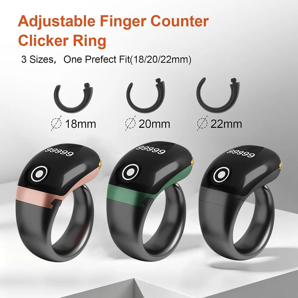 Smart Bluetooth Ring Counter Digital Finger Ring Tally Counter 9999 OLED Display Smart Tasbih Tasbeeh Ring for Dhikr Count
