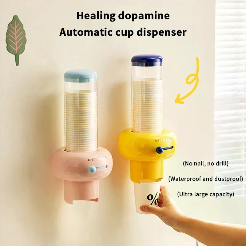 JustTrend® - Wall-Mounted Automatic Paper Cup Dispenser & Dustproof Holder