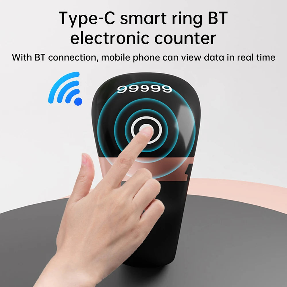 Smart Bluetooth Ring Counter Digital Finger Ring Tally Counter 9999 OLED Display Smart Tasbih Tasbeeh Ring for Dhikr Count